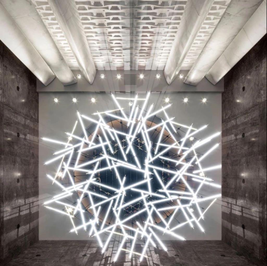 Irregular strip chandeliers for commercial plazas